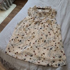 HAZEL sleevless top womens M Earthy‎ botanical print